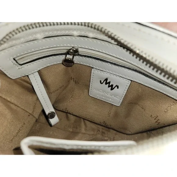 Vintage Monsac White Leather Crossbody - Picture 10 of 14